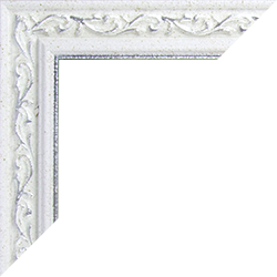 Individueller Bilderrahmen Modell Venedig in der Farbe Weiß Silber